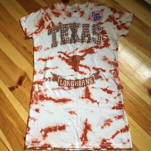 Texas Longhorns Women's Orange Tie-Dye Long Sleeve Tee